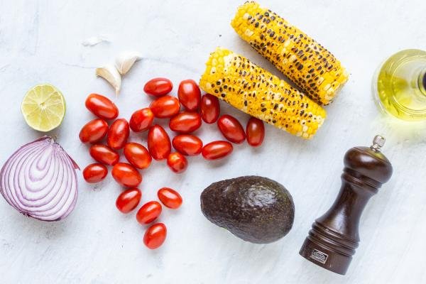 Corn Tomato Avocado Salad ingredients