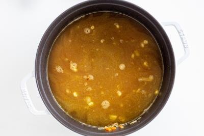 Pot with broth