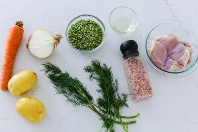 Ingredients for the split pea soup