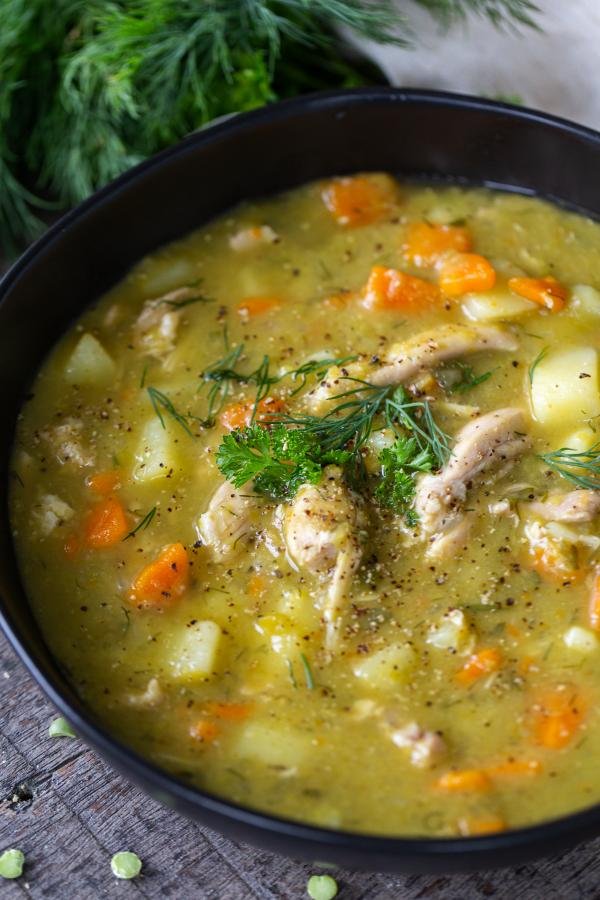 Split Pea Soup in a bowl