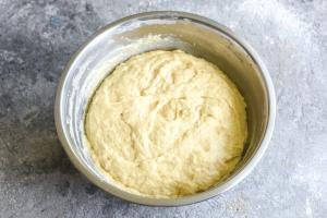 Vatrushka dough in a bowl