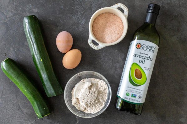 Ingredients for zucchini fritters