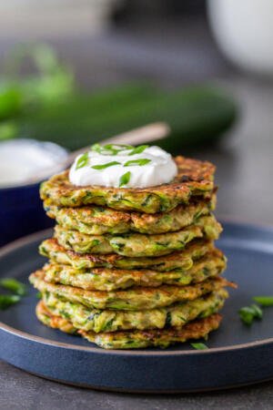Zucchini Fritters on a plate