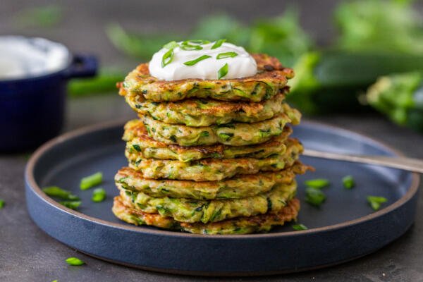 Zucchini Fritters on a plate