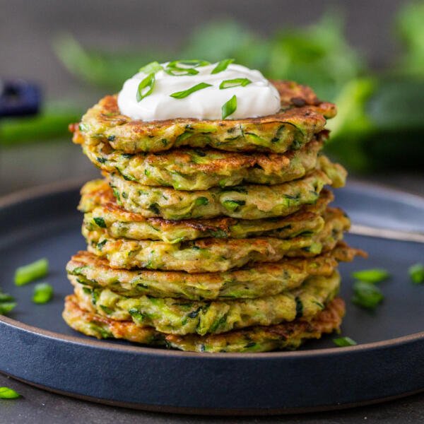 Zucchini Fritters on a plate