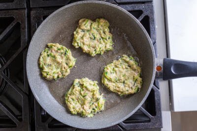 fritters in a skillet
