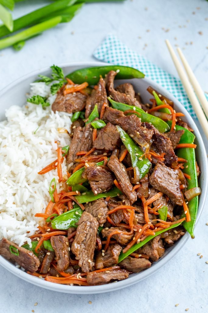 Beef Stir Fry Recipe in a dish