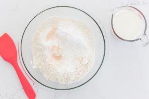 Dry ingredients in a bowl for piroshki