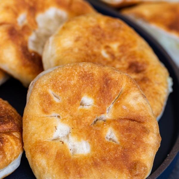 Fried piroshki on a plate