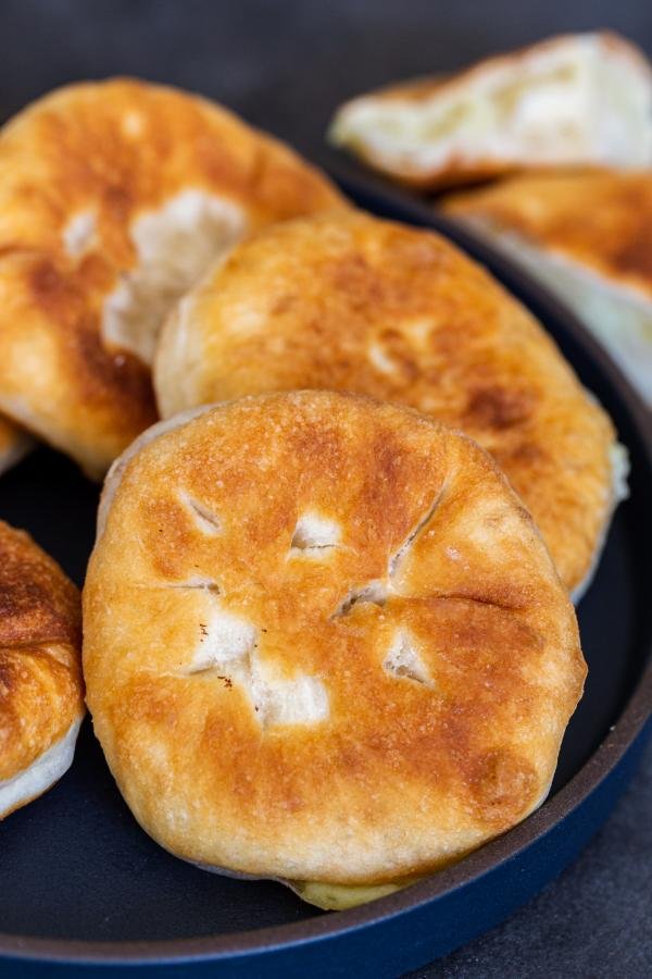 Fried piroshki on a plate