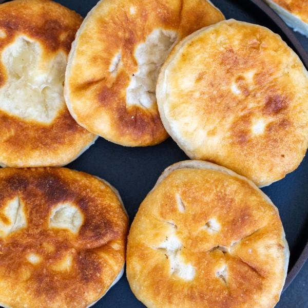 Fried piroshki on a plate