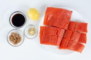 Ingredients for the brown sugar glazed salmon recipe