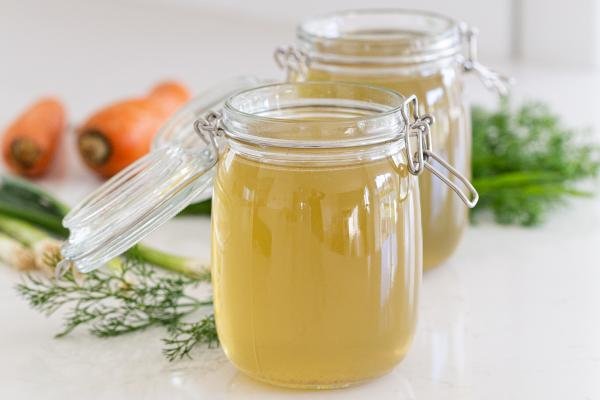 Homemade Chicken Broth in a jar