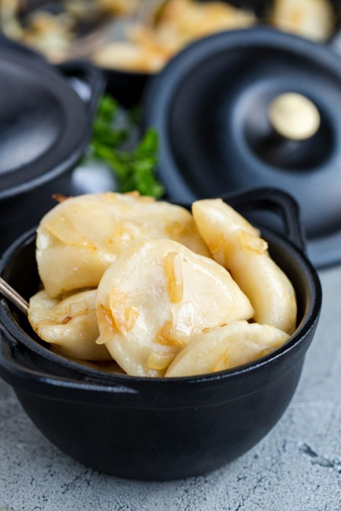 Cheesy One Pot Beef and Potatoes - Serving Dumplings