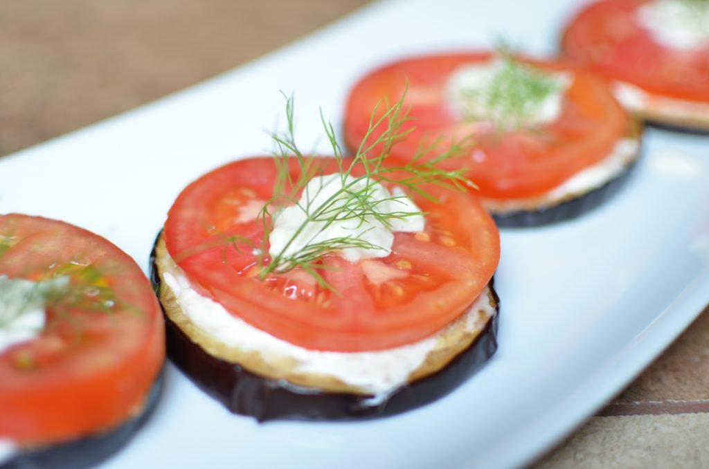 Eggplant appetizer on a plate