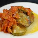 Portion of zucchini bake on a plate