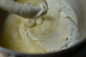 Butter mixture was added into KitchenAid with dough mixture