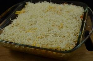 Baking sheet with cheese