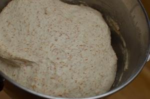 Quick Wheat Bun dough in a KitchenAid mixer