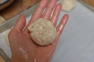 A ball about palm size made of the dough