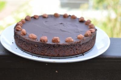 Chocolate Hazelnut Tart on a plate
