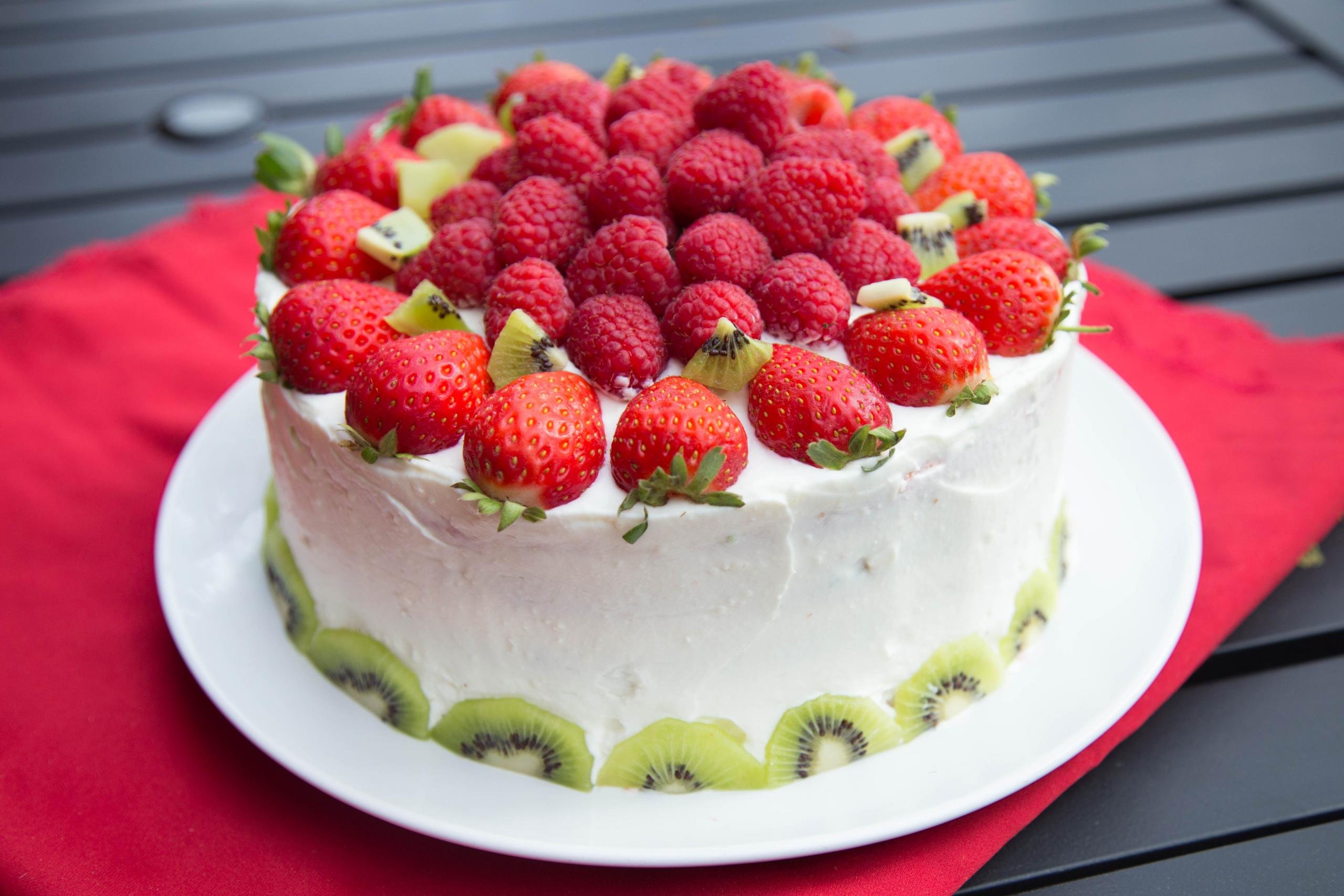 Birthday cake with fruit