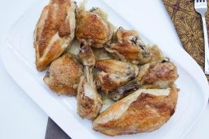 Beer Roasted Chicken on a plate