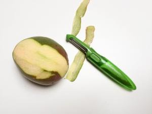Mango being peeled