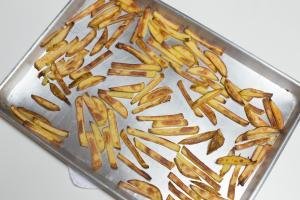 Crispy Baked Fries on a baking pan