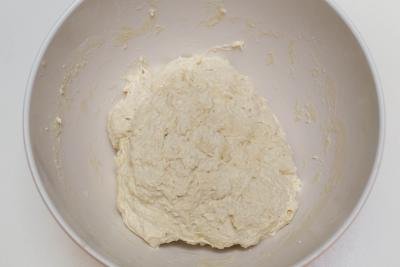 Pizza dough in a large bowl