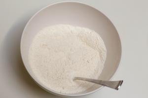Flour in a bowl with a fork
