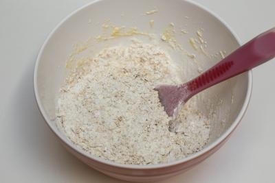 Oatmeal added to the batter mixture