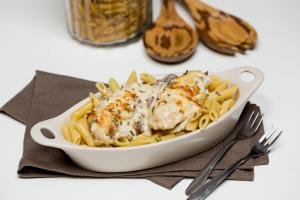 Creamy Chicken and Mushrooms in a boat