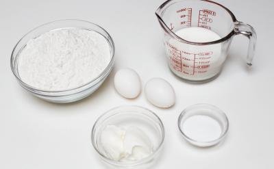 Ingredients for pierogi dough