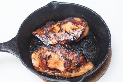 Chicken in a cast iron skillet