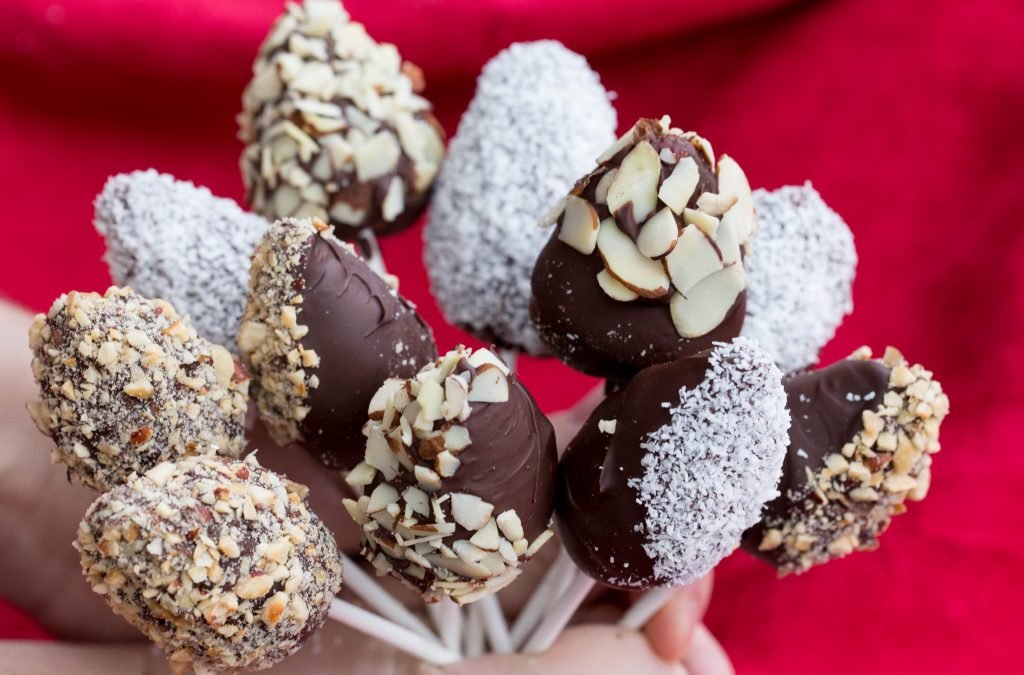 Chocolate Strawberry Pops in bouquet