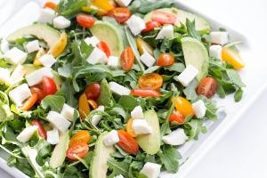 Arugula Caprese Salad on a plate