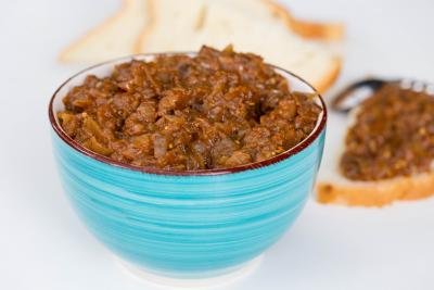 Eggplant Ikra Spread in a bowl