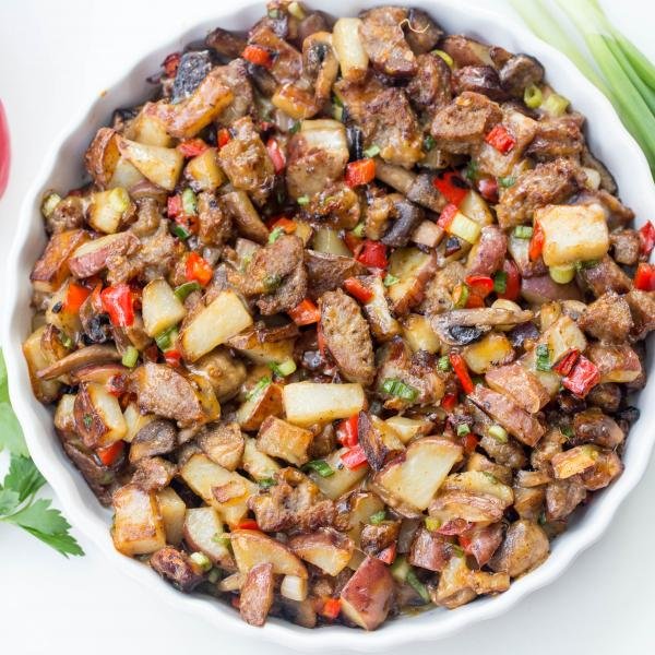 Casserole on a serving tray