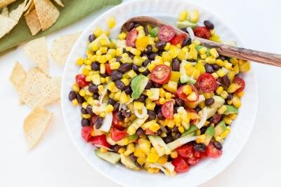 Black Bean Corn Salad in a plate