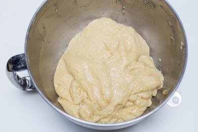 Dough in KitchenAid mixer bowl
