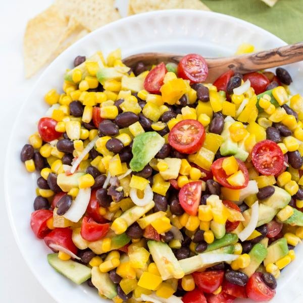 Black Bean Corn Salad on a plate