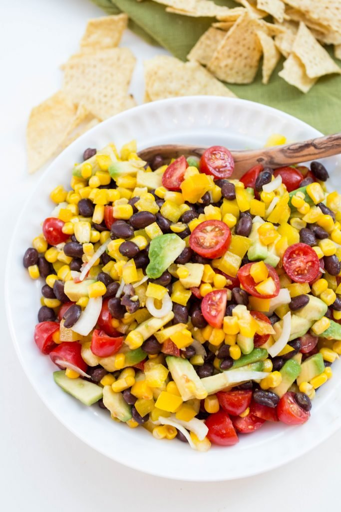 Black Bean Corn Salad on a plate