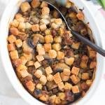 The Perfect Stuffing in a ceramic dish