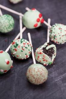 Christmas Cookie Ball Pops on the table