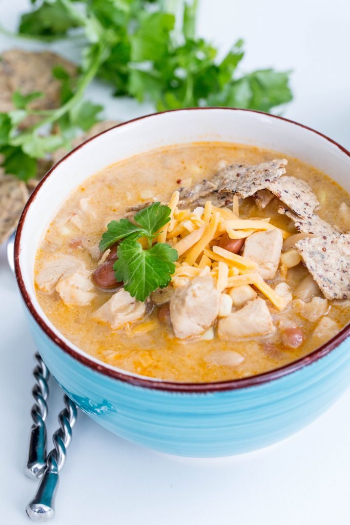 White Chicken Chili in a bowl