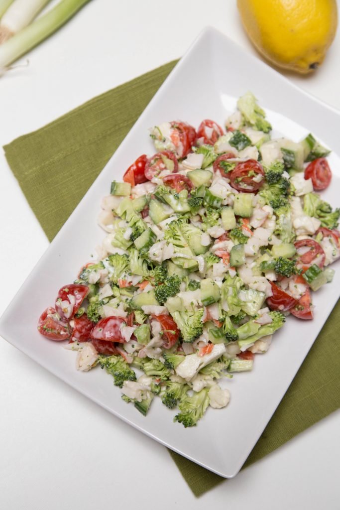 Broccoli Crab Salad on a plate