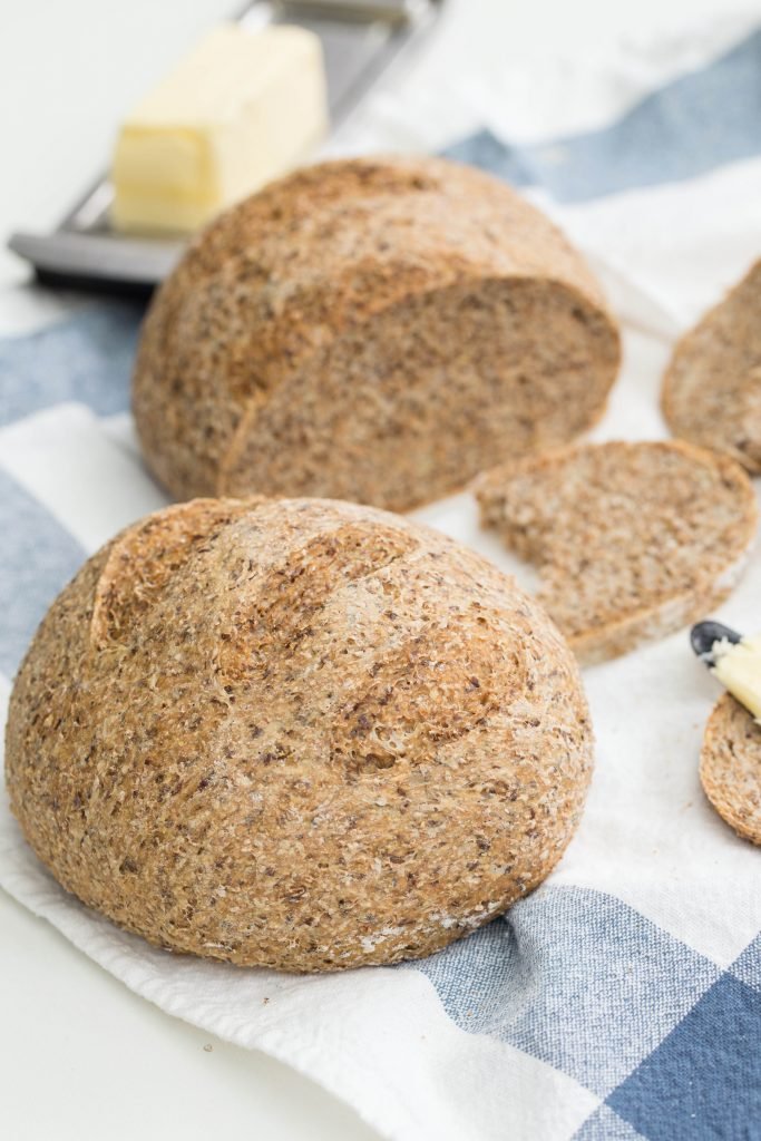 Flax Wheat Bread on a table napkin