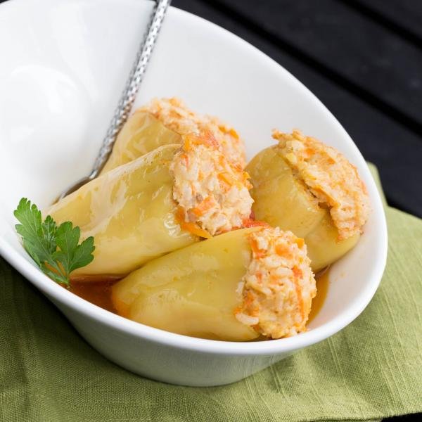 Russian Stuffed Bell Peppers in a bowl