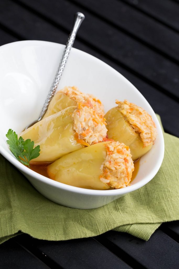 Russian Stuffed Bell Peppers in a bowl